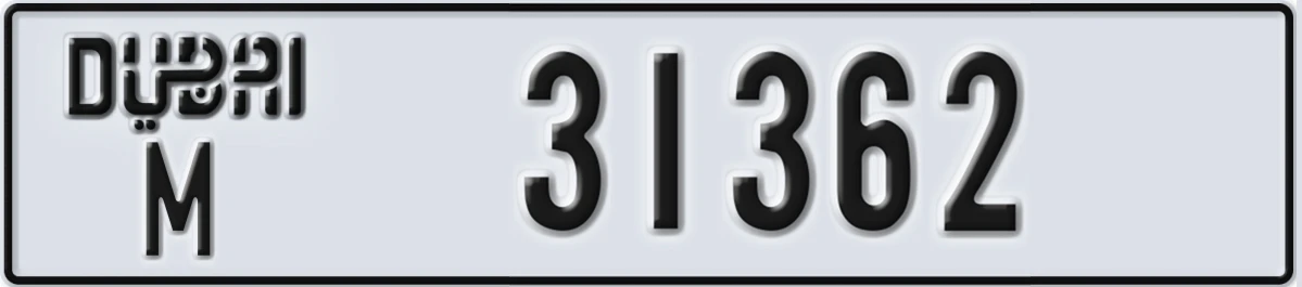 UAE License Plate Dubai M 31362