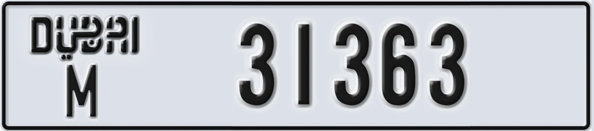 UAE License Plate Dubai M 31363