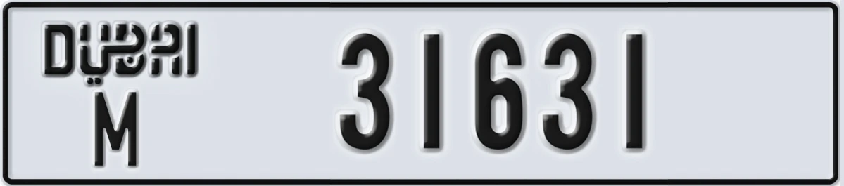 UAE License Plate Dubai M 31631