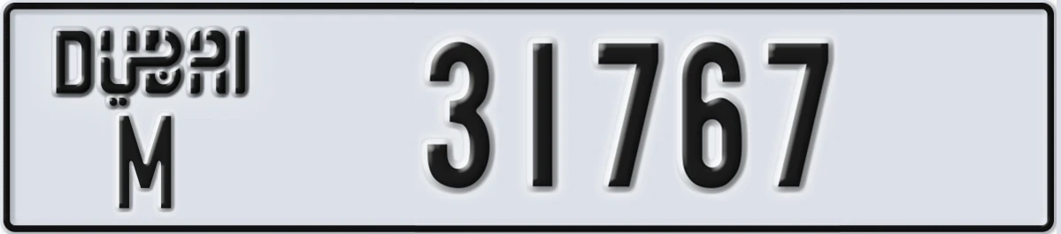 UAE License Plate Dubai M 31767