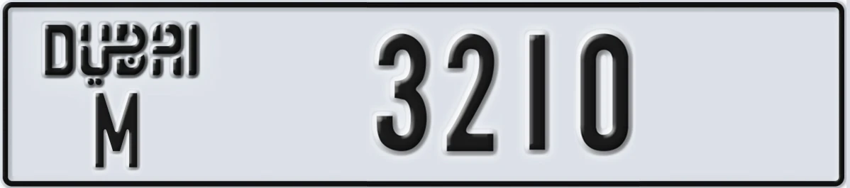 UAE License Plate Dubai M 3210