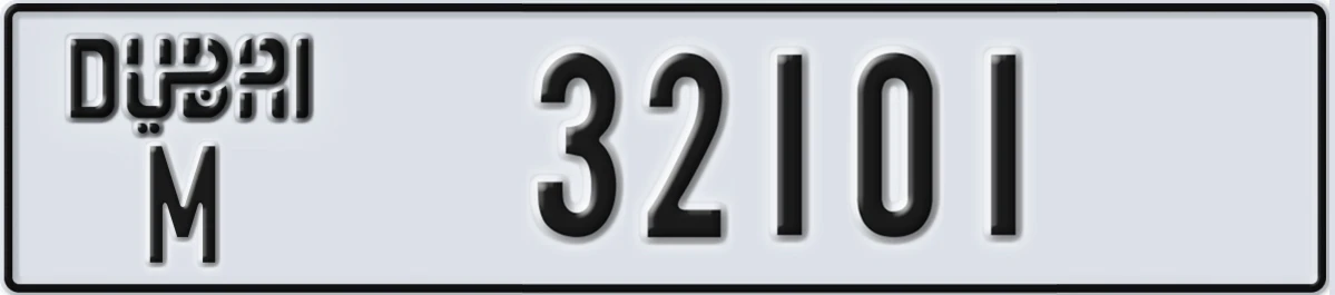 UAE License Plate Dubai M 32101