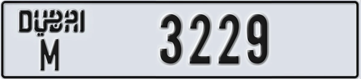 UAE License Plate Dubai M 3229