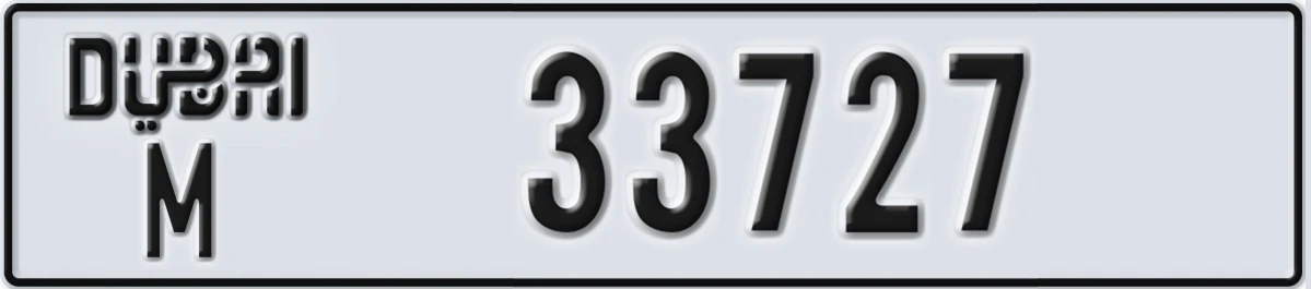 UAE License Plate Dubai M 33727