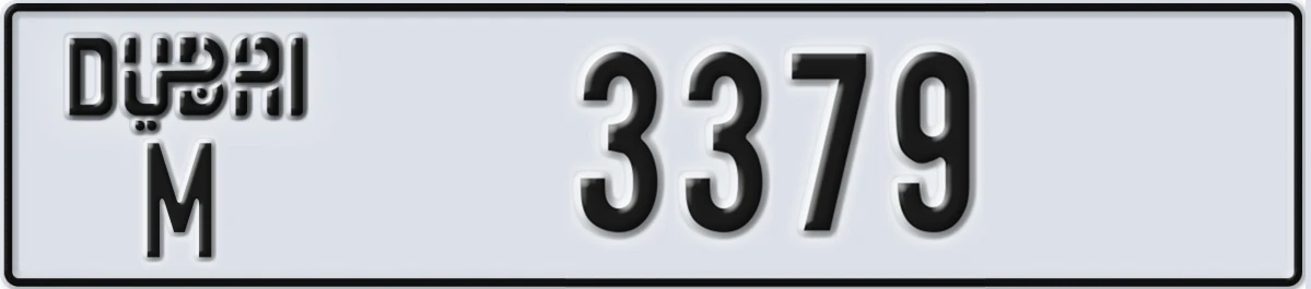 UAE License Plate Dubai M 3379