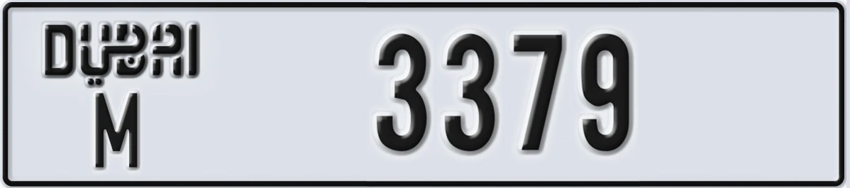 UAE License Plate Dubai M 3379