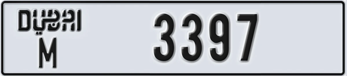UAE License Plate Dubai M 3397