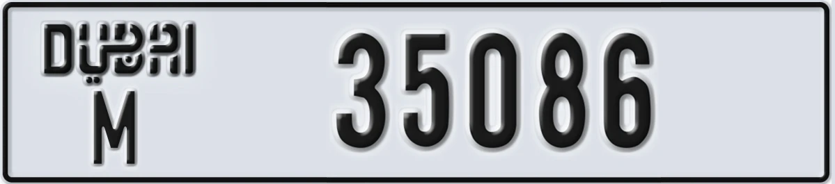 UAE License Plate Dubai M 35086