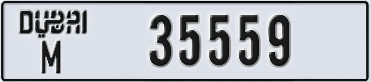 UAE License Plate Dubai M 35559