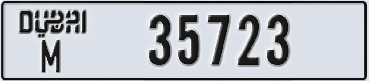 UAE License Plate Dubai M 35723