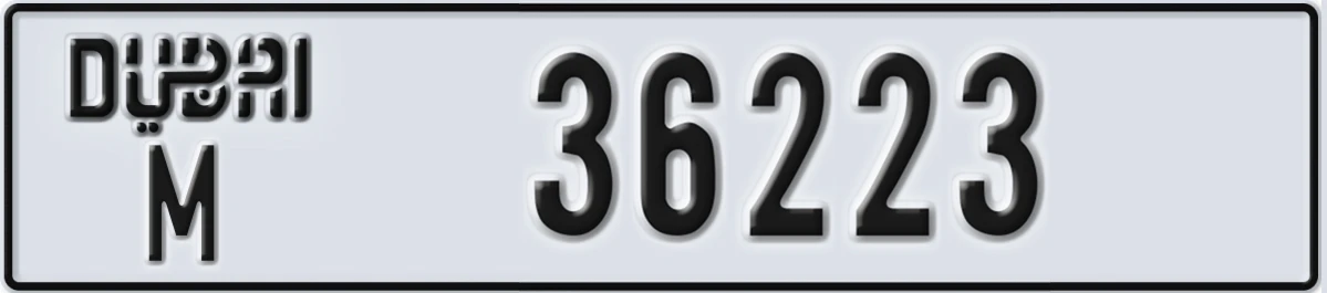 UAE License Plate Dubai M 36223