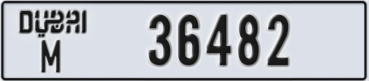 UAE License Plate Dubai M 36482