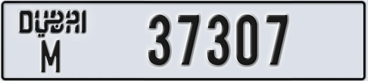 UAE License Plate Dubai M 37307
