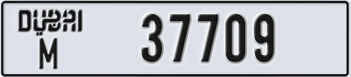 UAE License Plate Dubai M 37709
