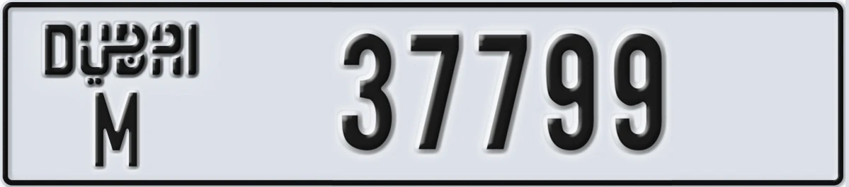 UAE License Plate Dubai M 37799