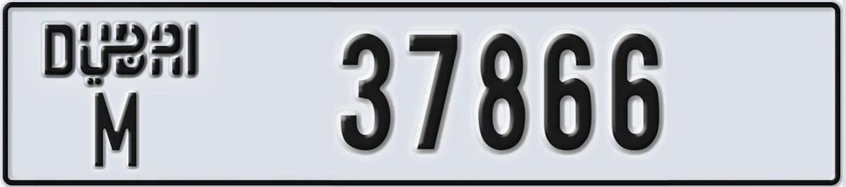 UAE License Plate Dubai M 37866