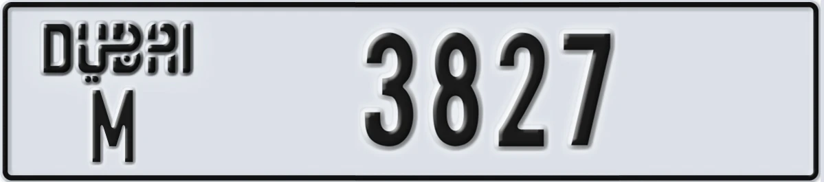 UAE License Plate Dubai M 3827