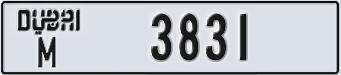 UAE License Plate Dubai M 3831