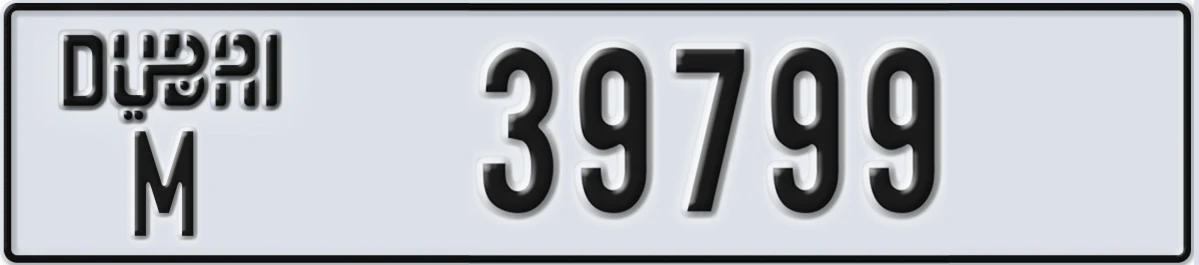 UAE License Plate Dubai M 39799