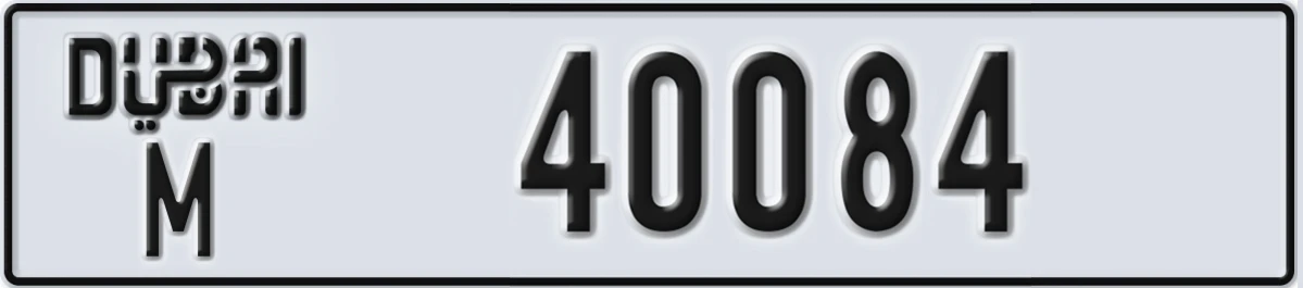 UAE License Plate Dubai M 40084