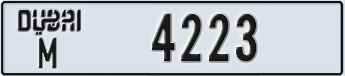 UAE License Plate Dubai M 4223