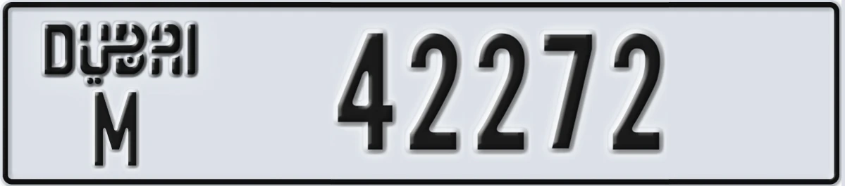 UAE License Plate Dubai M 42272