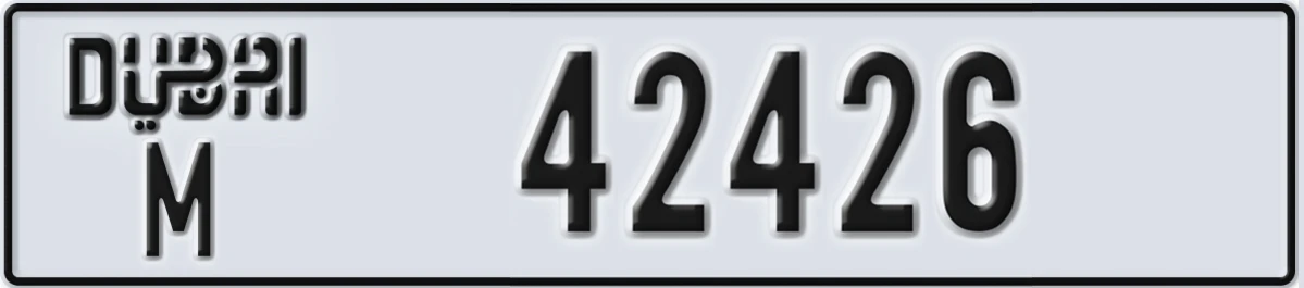 UAE License Plate Dubai M 42426
