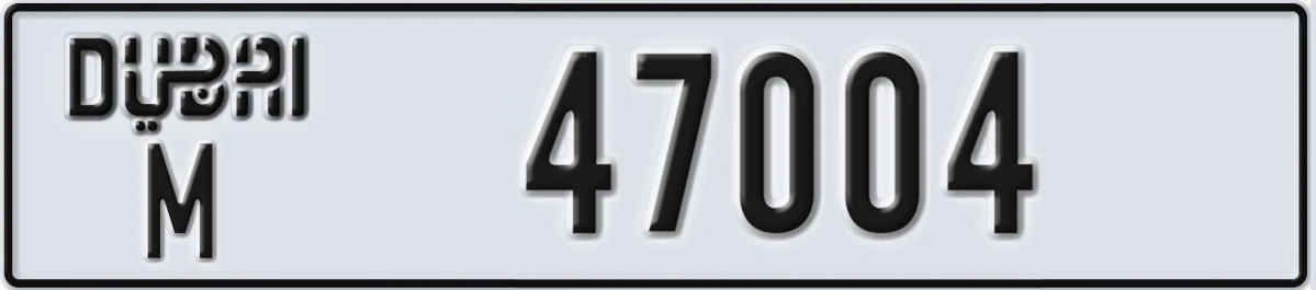 UAE License Plate Dubai M 47004