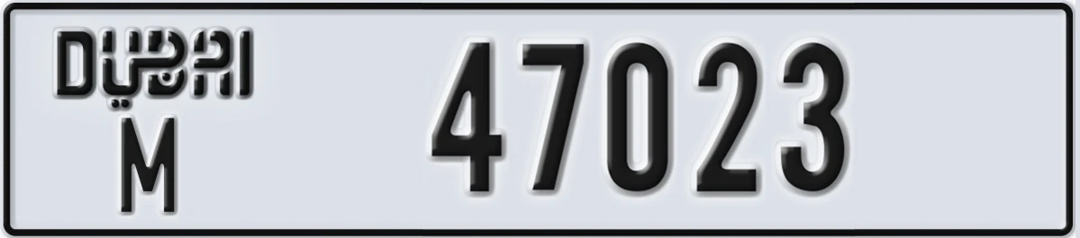 UAE License Plate Dubai M 47023