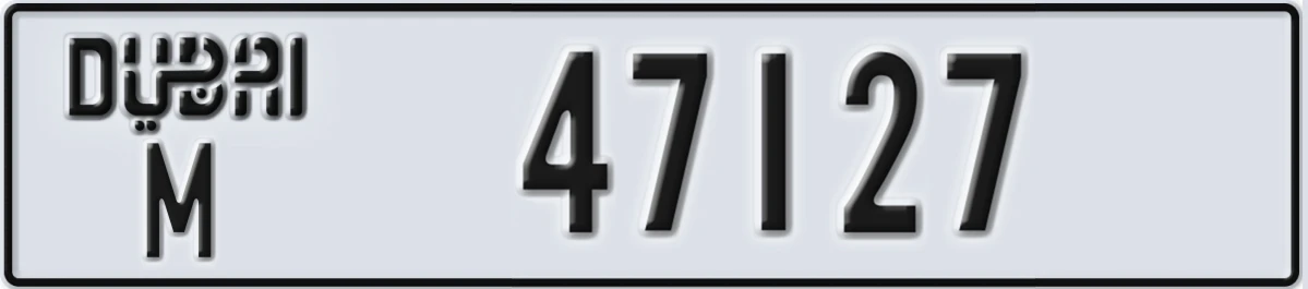 UAE License Plate Dubai M 47127