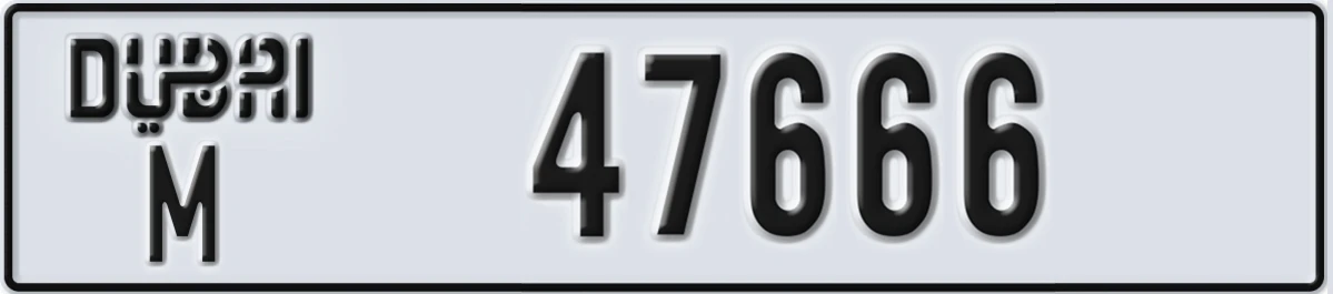 UAE License Plate Dubai M 47666