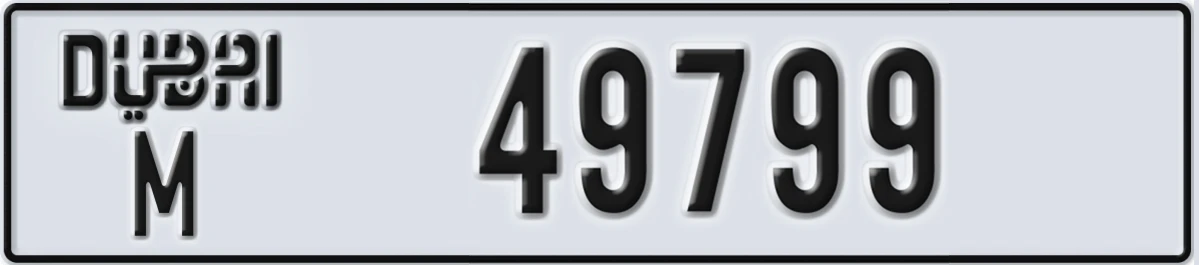 UAE License Plate Dubai M 49799