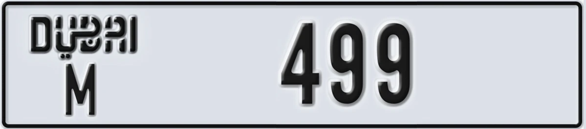 UAE License Plate Dubai M 499