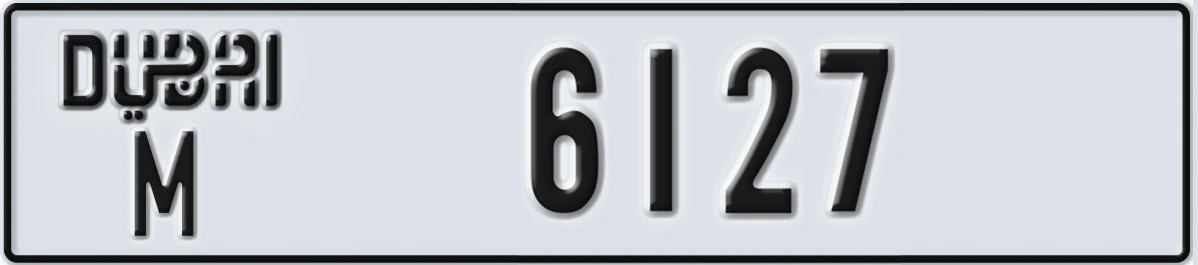 UAE License Plate Dubai M 6127