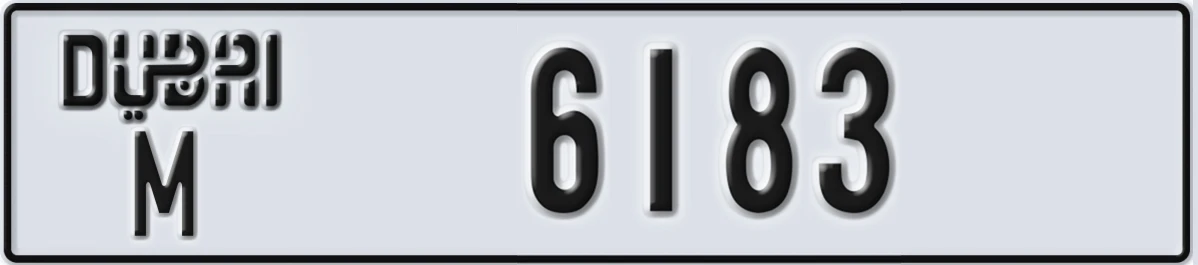 UAE License Plate Dubai M 6183