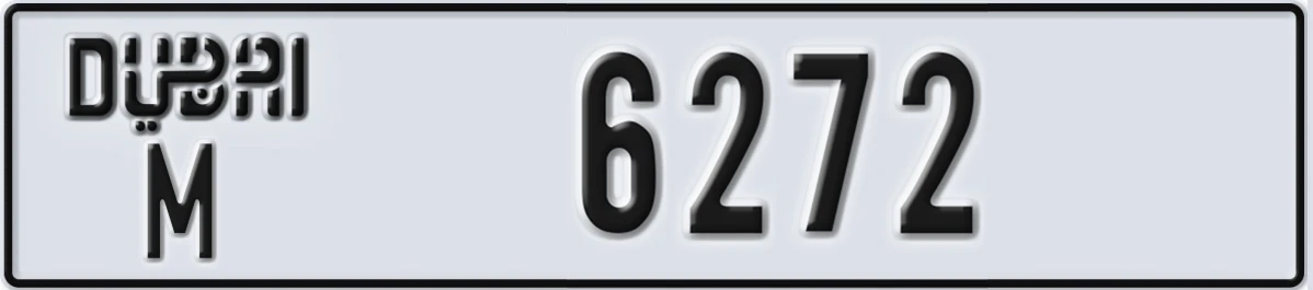 UAE License Plate Dubai M 6272