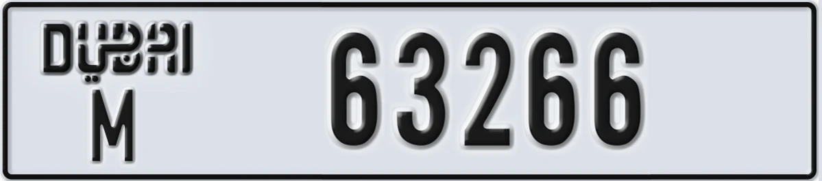 UAE License Plate Dubai M 63266