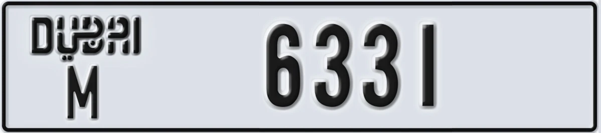 UAE License Plate Dubai M 6331