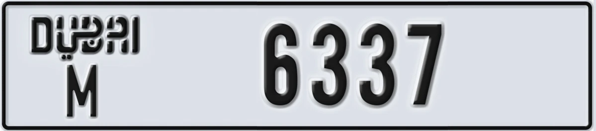 UAE License Plate Dubai M 6337