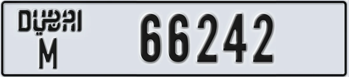 UAE License Plate Dubai M 66242