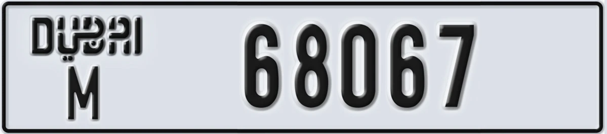 UAE License Plate Dubai M 68067