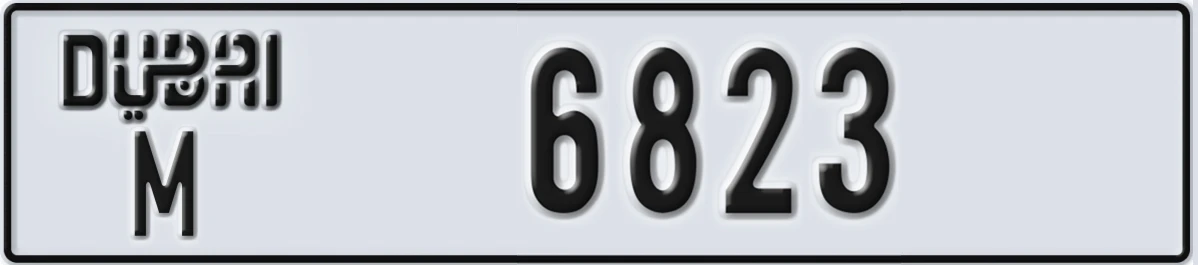 UAE License Plate Dubai M 6823