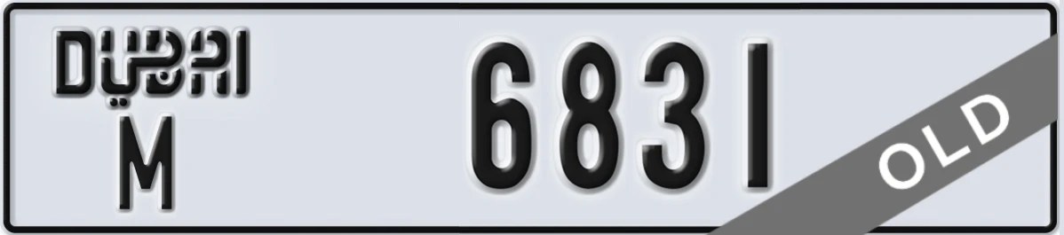UAE License Plate Dubai M 6831