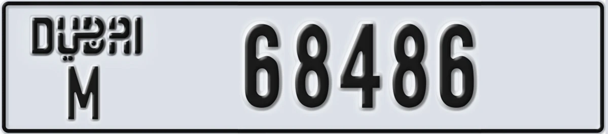 UAE License Plate Dubai M 68486
