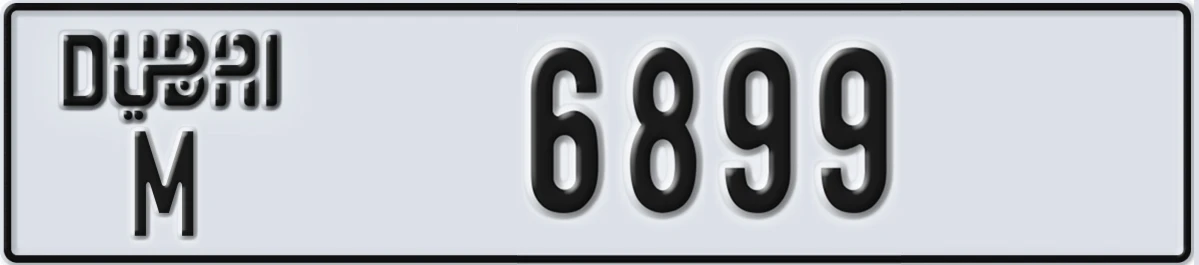 UAE License Plate Dubai M 6899