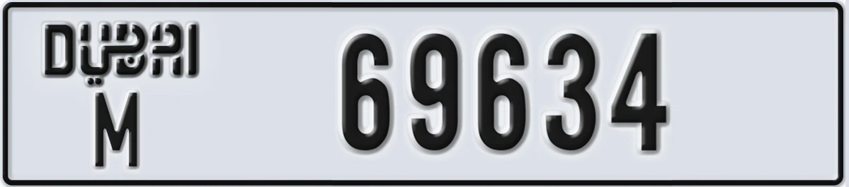 UAE License Plate Dubai M 69634