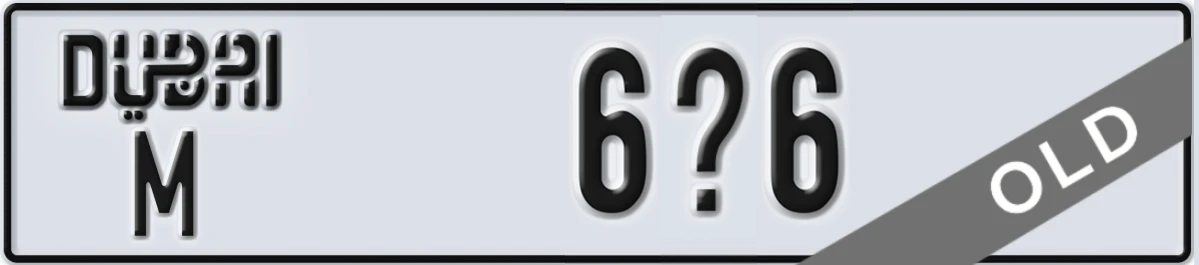 UAE License Plate Dubai M 6X6