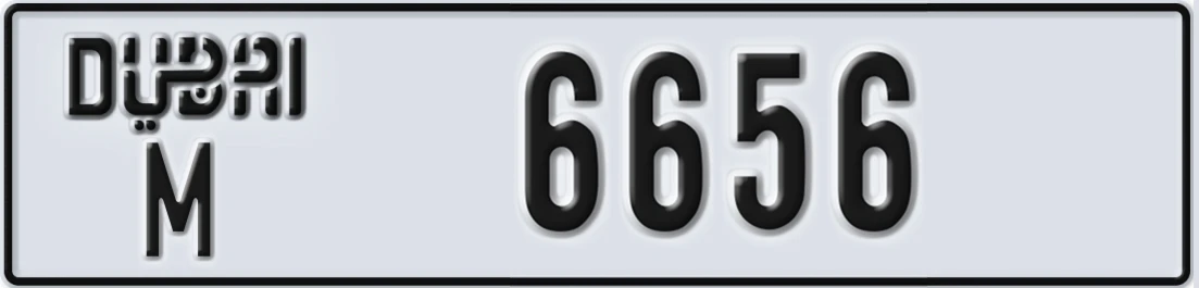 UAE License Plate Dubai M 6X656