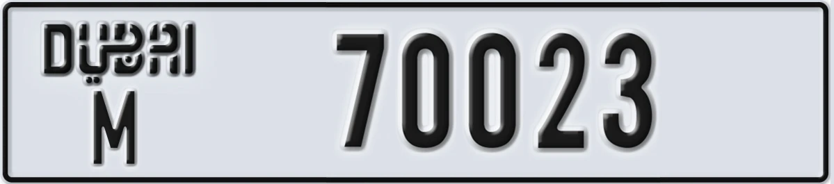 UAE License Plate Dubai M 70023