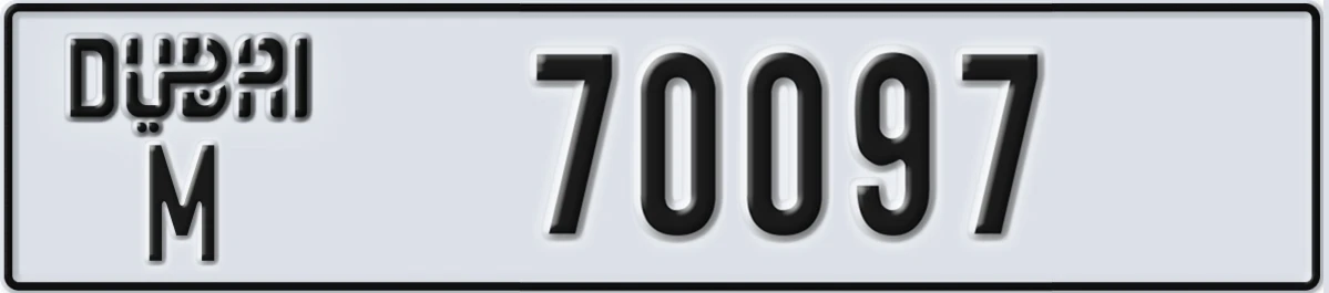 UAE License Plate Dubai M 70097